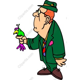 Quirky Character with Puppet Bird