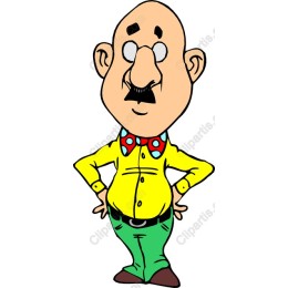 Quirky Bald Man Cartoon