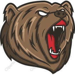Fierce Roaring Bear Head