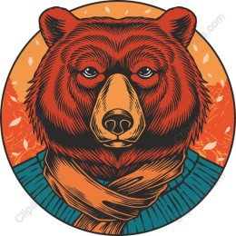 Cozy Bear in Sweater and Scarf