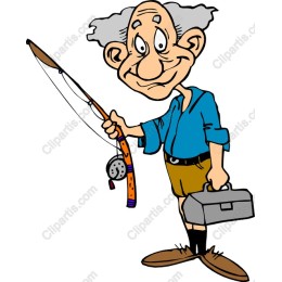 Cheerful Elderly Fisherman