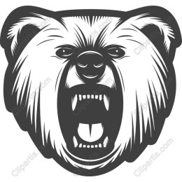 Fierce Roaring Bear Head