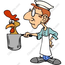 Chef and Chicken Cartoon