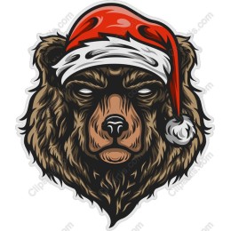 Festive Bear with Santa Hat