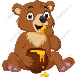 Adorable Bear Enjoying Honey