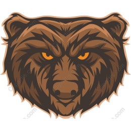 Fierce Grizzly Bear Head
