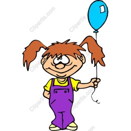 Cheerful Girl Holding Balloon