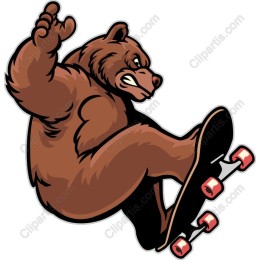 Skateboarding Bear
