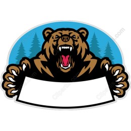 Roaring Bear with Customizable Banner