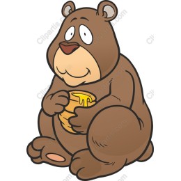Cute Cartoon Bear with Honey Pot