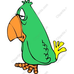 Whimsical Green Parrot
