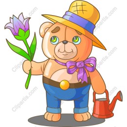 Cheerful Teddy Bear Gardener