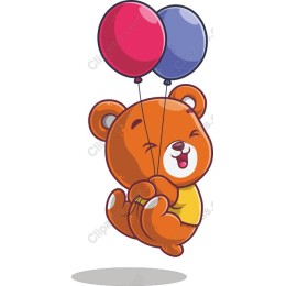Cheerful Bear with Balloons