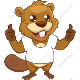 Cheerful Cartoon Beaver