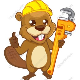Cheerful Construction Beaver with Wrench