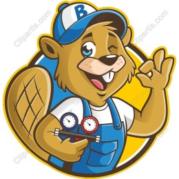 Charming Beaver Handyman Clipart