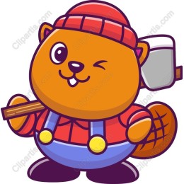 Playful Cartoon Beaver