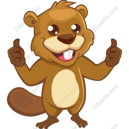 Cheerful Cartoon Beaver