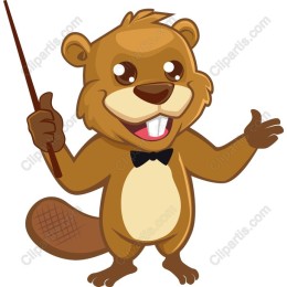 Charming Beaver with Pointer Stick