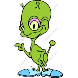 Playful Green Alien Character