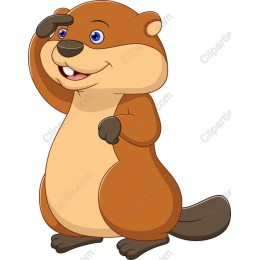 Cheerful Groundhog Cartoon
