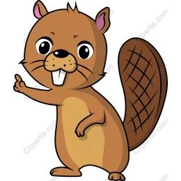 Cheerful Cartoon Beaver