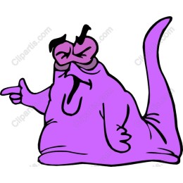 Purple Cartoon Monster