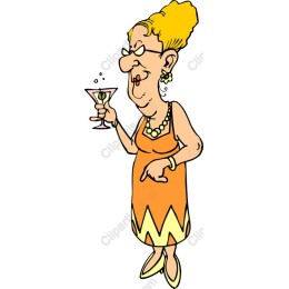 Sassy Senior Woman Cocktail