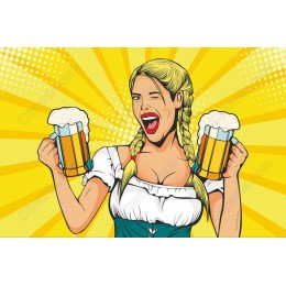 Pop-Art Celebration: Cheerful Beer Mugs