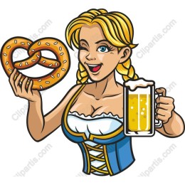 Cheerful Beer and Pretzel
