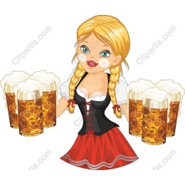 Charming Barmaid Serving Beer