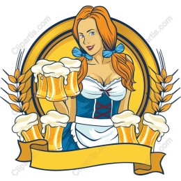 Beer Maiden with Mugs