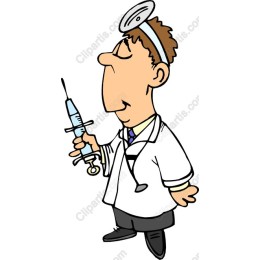 Cheerful Doctor with Syringe