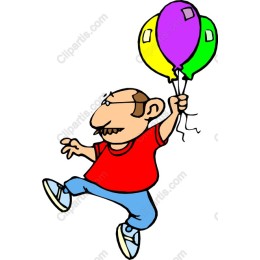 Joyful Celebration Character with Balloons