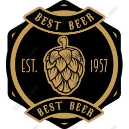 Vintage Best Beer Emblem with Hop Cone