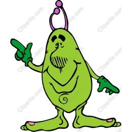 Playful Green Alien Character