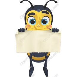 Cheerful Cartoon Bee with Parchment