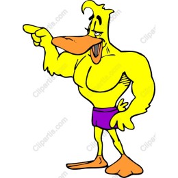 Muscular Cartoon Duck
