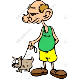 Quirky Old Man with Dog