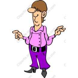 Playful Cartoon Character in Pink and Purple