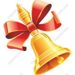 Golden Bell with Red Ribbon