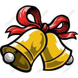 Gold Bells with Red Ribbon