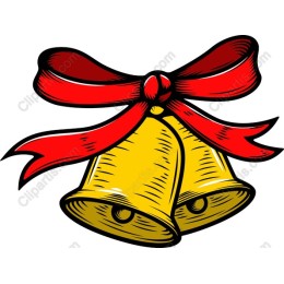 Festive Yellow Bells with Red Bow
