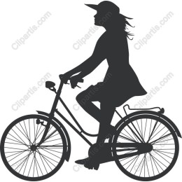 Elegant Woman Riding Bicycle