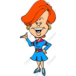 Cheerful Cartoon Woman