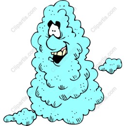 Playful Blue Fluffy Character