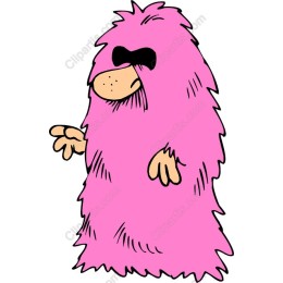 Playful Pink Furry Character