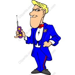 Playful Blue Tuxedo Cartoon