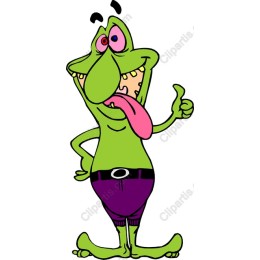 Whimsical Green Cartoon Character