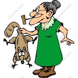 Whimsical Grandmother and Mischievous Squirrel